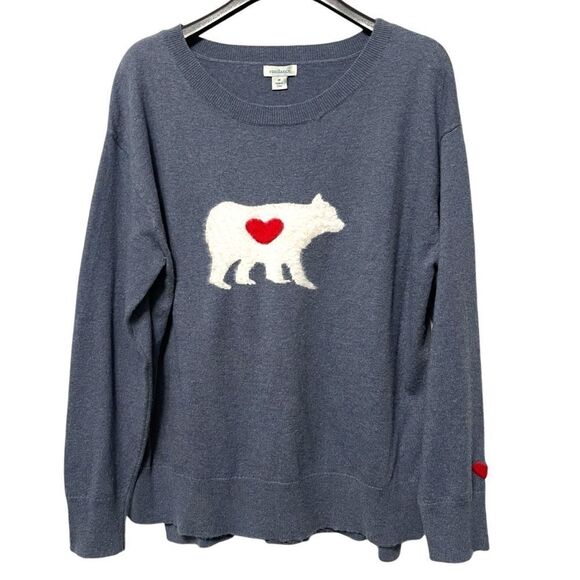 SUNDANCE Mighty Polar Bear Wool Crewneck Sweater M - Picture 2 of 9